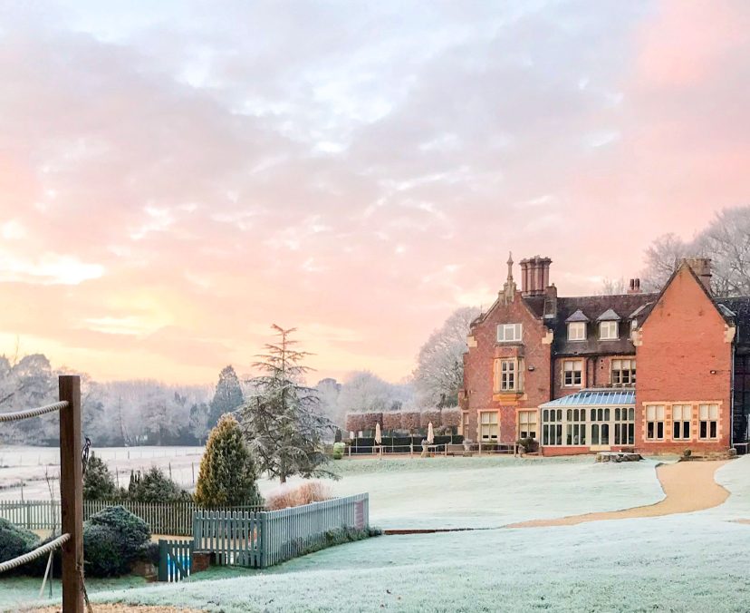Exterior of Burley Manor in the frost