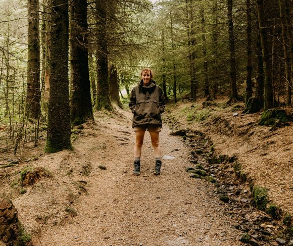 Person stood on path in New Forest