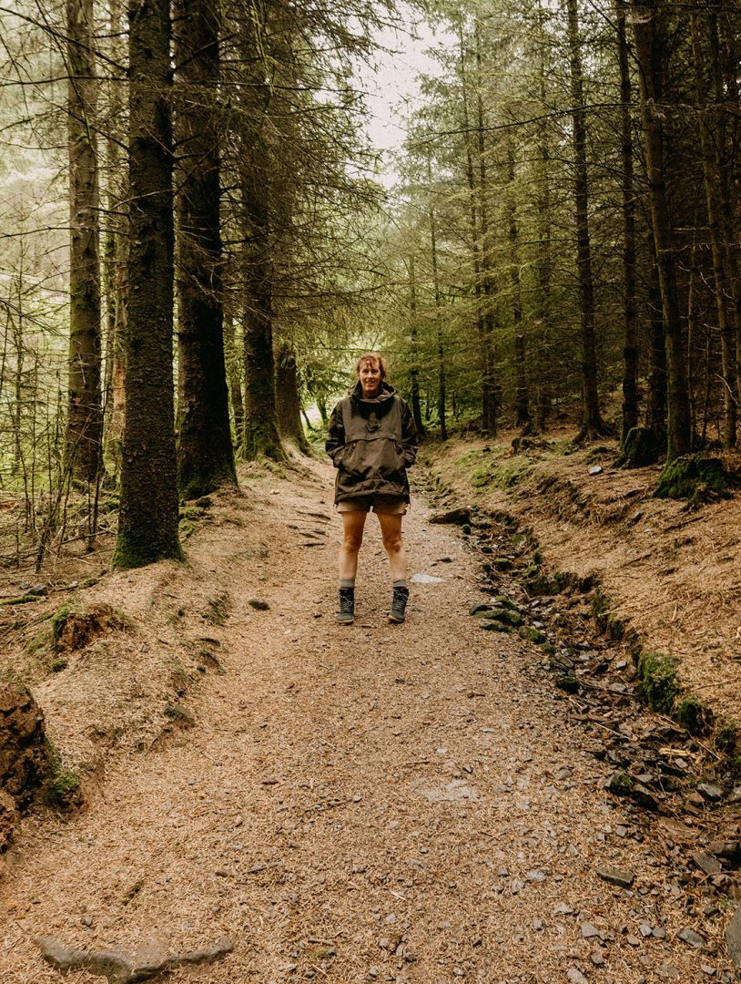 Person stood on path in New Forest