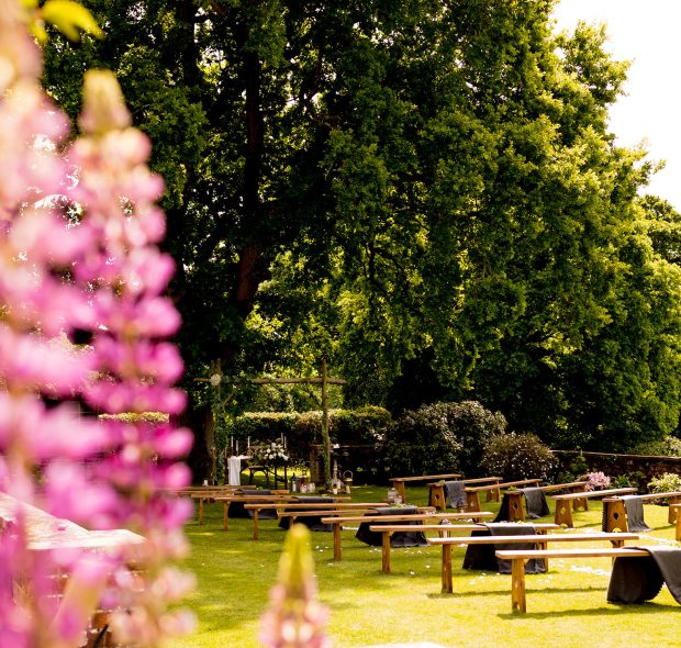 Bartley Lodge wedding ceremony set up from behind