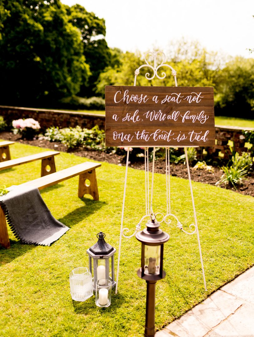 Wedding sign at venue in the New Forest