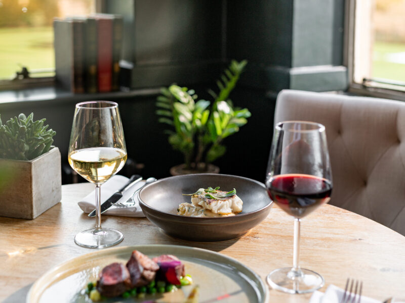 A beautifully presented seasonal dish from Burley Manor’s five-course tasting menu, showcasing fresh, locally sourced ingredients, perfectly crafted to highlight the flavours of the New Forest in an elegant dining experience.